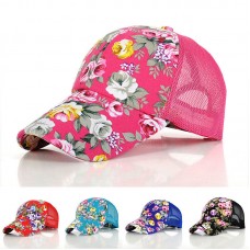 Mujer Breathable Floral Print Mesh Baseball Cap Snapback Hats Strapback Sun Hat  eb-58914231
